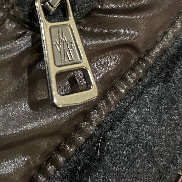 Moncler Moncler Gray wool and brown corduroy fur down. - Picture 12 of 16